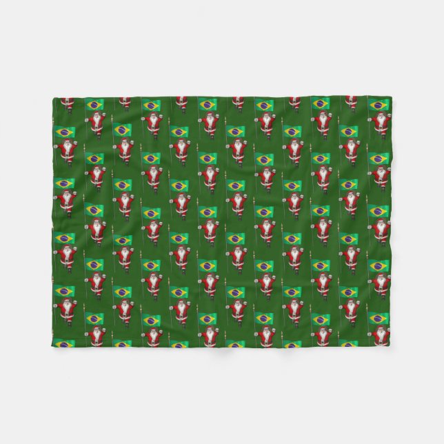 Der Weihnachtsmann mit dem Ende Brasiliens Fleecedecke (Vorderseite (Horizontal))