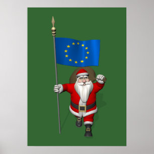 Der Weihnachtsmann mit dem Ende der europäischen G Poster