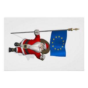 Der Weihnachtsmann mit dem Ende der europäischen G Poster