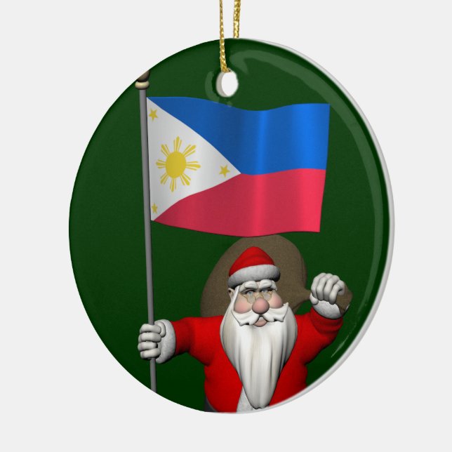 Der Weihnachtsmann mit dem Ende der Philippinen Keramikornament (Links)