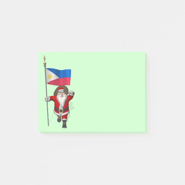 Der Weihnachtsmann mit dem Ende der Philippinen Post-it Klebezettel (Vorderseite)