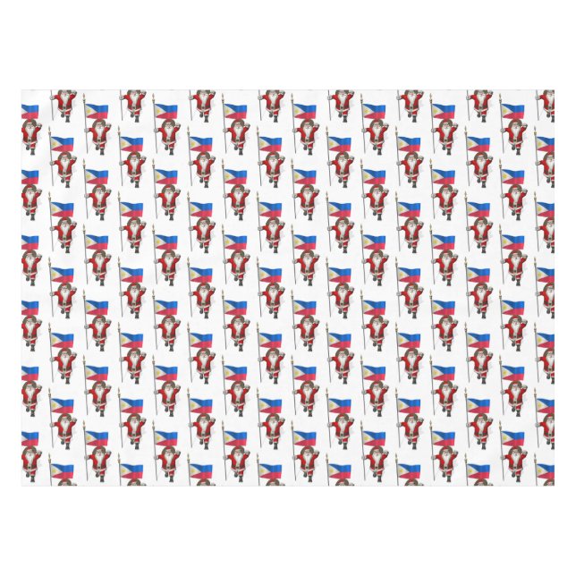 Der Weihnachtsmann mit dem Ende der Philippinen Tischdecke (Vorderseite (Horizontal))