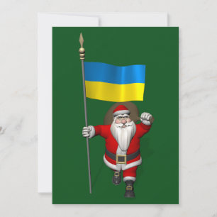 Der Weihnachtsmann mit dem Ende der Ukraine Feiertagskarte