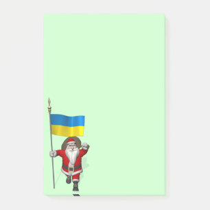 Der Weihnachtsmann mit dem Ende der Ukraine Post-it Klebezettel