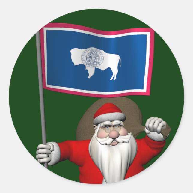 Der Weihnachtsmann mit dem Ende der Wyoming Aufkleber (Vorderseite)
