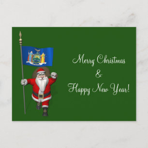 Der Weihnachtsmann mit dem Ende des US-Staat in Ne Feiertagspostkarte