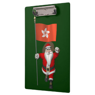Der Weihnachtsmann mit dem Ende Hongkongs Klemmbrett