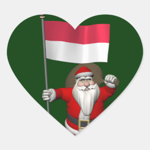 Der Weihnachtsmann mit dem Ende Indonesiens Herz-Aufkleber