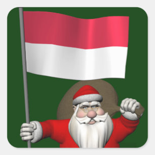 Der Weihnachtsmann mit dem Ende Indonesiens Quadratischer Aufkleber