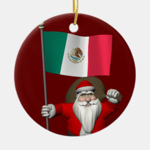 Der Weihnachtsmann mit dem Ende Mexikos Keramikornament