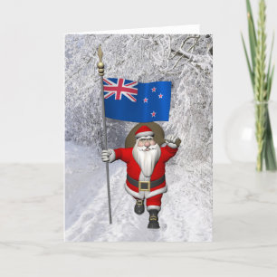 Der Weihnachtsmann mit dem Ende Neuseelands Feiertagskarte