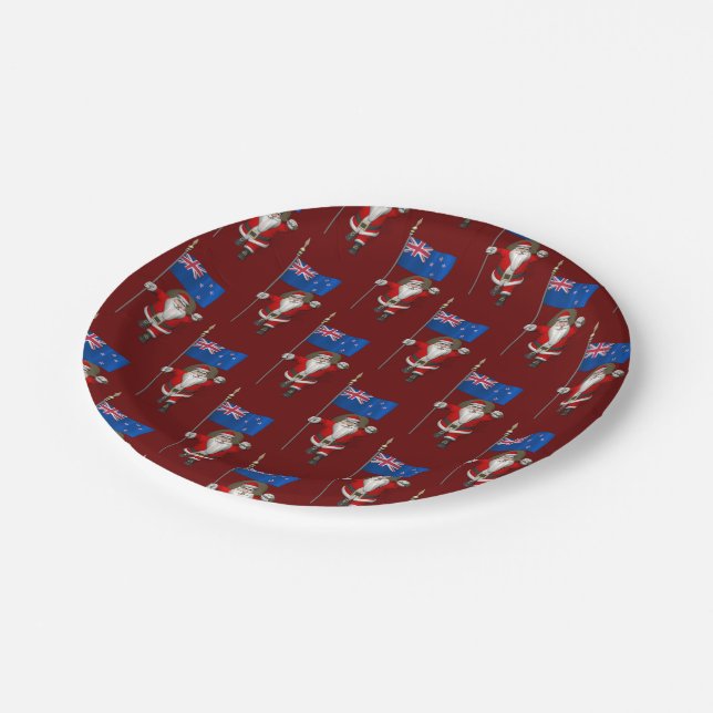 Der Weihnachtsmann mit dem Ende Neuseelands Pappteller (Schrägansicht)