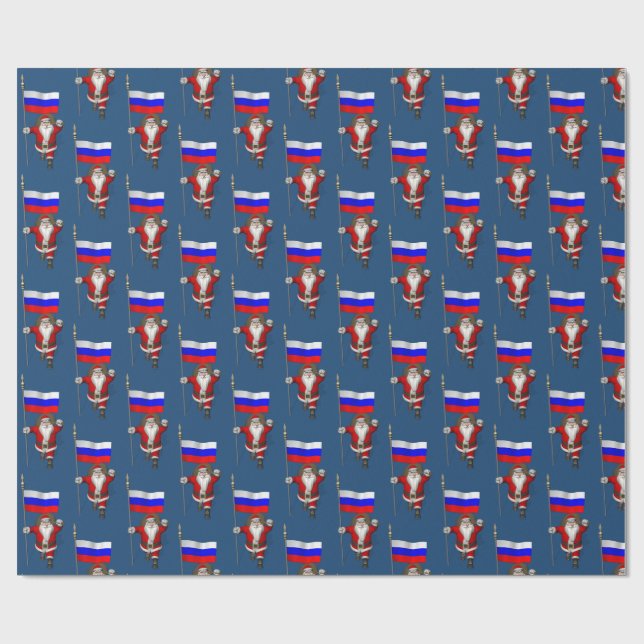 Der Weihnachtsmann mit dem Ende Russlands Geschenkpapier (Flach)