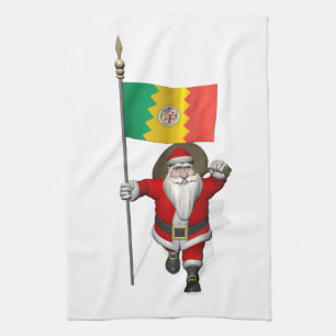 Der Weihnachtsmann mit dem Ende von Los Angeles Geschirrtuch
