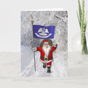 Der Weihnachtsmann mit dem Ende von Louisiana Feiertagskarte