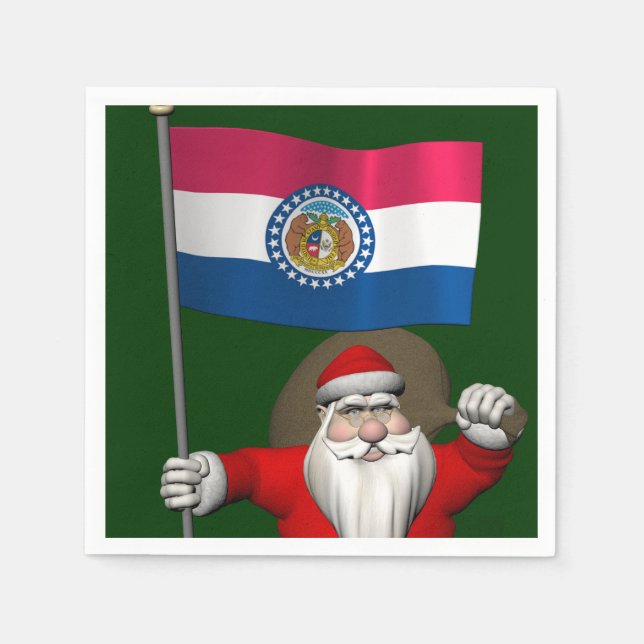 Der Weihnachtsmann mit dem Ende von Missouri Serviette (Vorderseite)