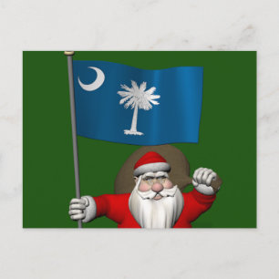Der Weihnachtsmann mit dem Ende von South Carolina Feiertagspostkarte