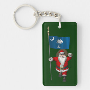 Der Weihnachtsmann mit dem Ende von South Carolina Schlüsselanhänger