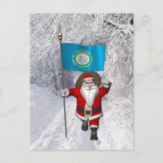Der Weihnachtsmann mit dem Ende von South Dakota Feiertagspostkarte