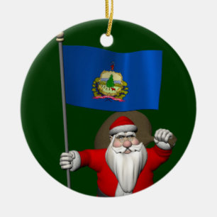Der Weihnachtsmann mit dem Ende von Vermont Keramikornament