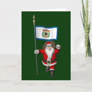 Der Weihnachtsmann mit dem Ende von West Virginia Feiertagskarte