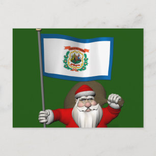 Der Weihnachtsmann mit dem Ende von West Virginia Feiertagspostkarte