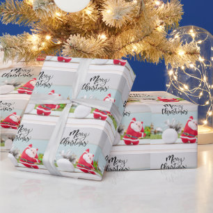 Der Weihnachtsmann mit dem Golfball zu Weihnachten Geschenkpapier