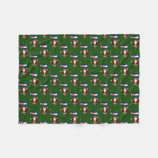Der Weihnachtsmann mit dem Stich des Colorado Fleecedecke (Vorderseite (Horizontal))