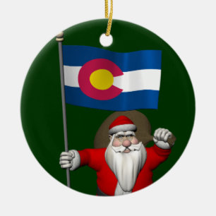 Der Weihnachtsmann mit dem Stich des Colorado Keramik Ornament