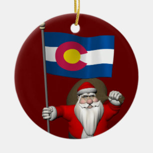 Der Weihnachtsmann mit dem Stich des Colorado Keramikornament
