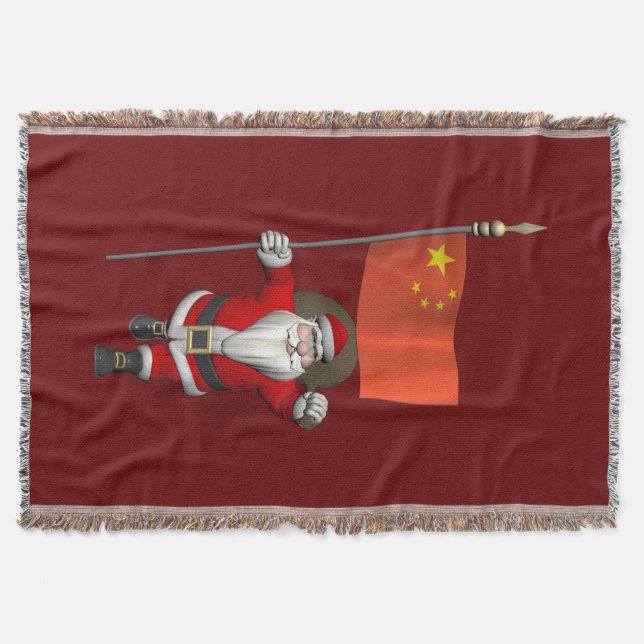 Der Weihnachtsmann mit der Flagge der China Decke (Vorderseite)