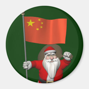 Der Weihnachtsmann mit der Flagge der China Magnet