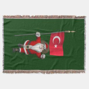 Der Weihnachtsmann mit der Flagge der Türkei Decke