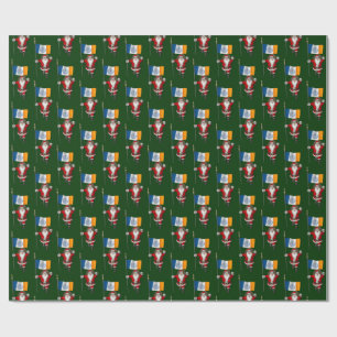 Der Weihnachtsmann mit der Flagge New Yorks Geschenkpapier