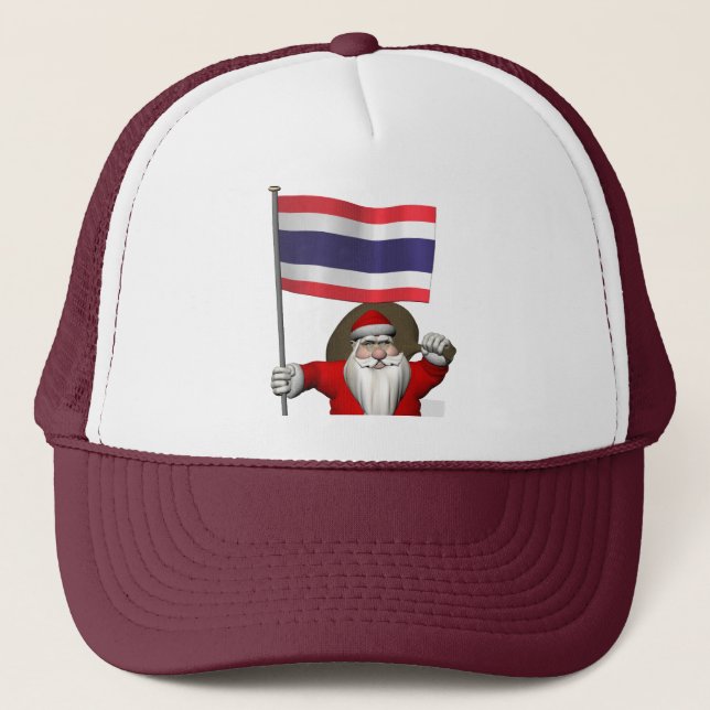 Der Weihnachtsmann mit der Flagge Thailands Truckerkappe (Vorderseite)