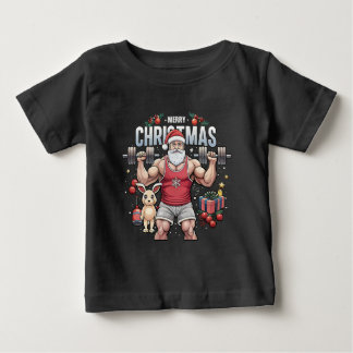 Der Weihnachtsmann mit Drehung - Gym Santa Holiday Baby T-shirt