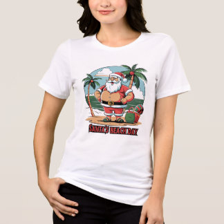 Der Weihnachtsmann mit Drehung - Strandtag Tri-Blend Shirt