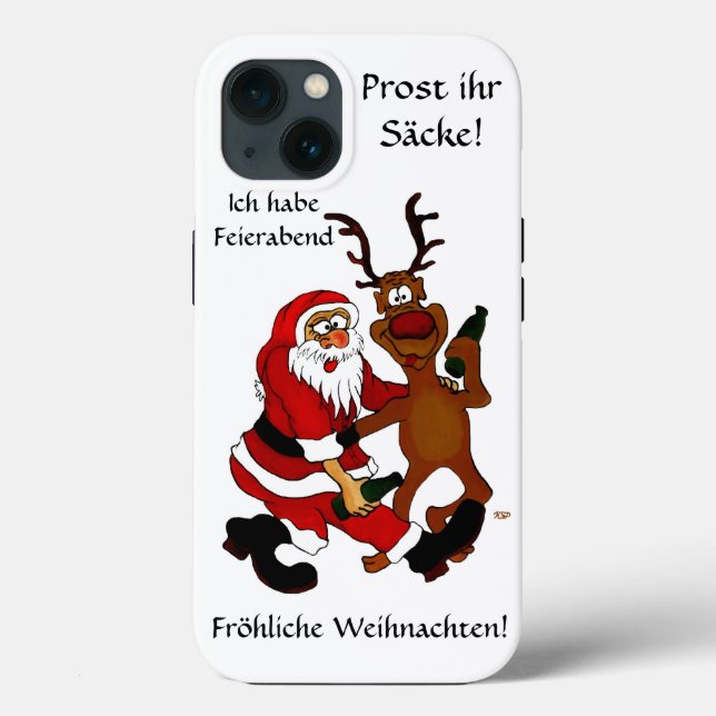 Der Weihnachtsmann mit Elch Case-Mate iPhone Hülle (Rückseite)