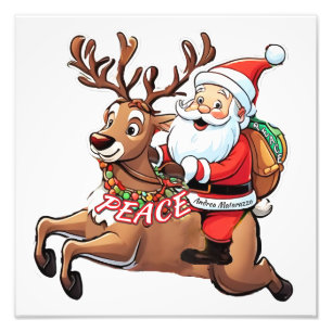 Der Weihnachtsmann mit Friedensgeschenken Fotodruck