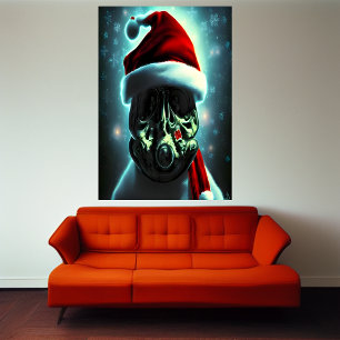 Der Weihnachtsmann mit Gasmaske   AI Art Poster