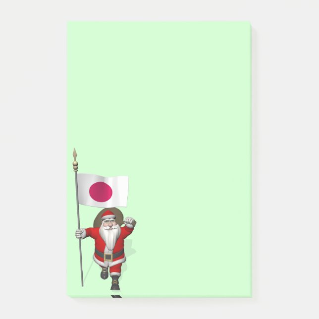 Der Weihnachtsmann mit japanischem Abzeichen Post-it Klebezettel (Vorderseite)