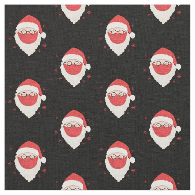 Der Weihnachtsmann mit medizinischer Maske Stoff (Nahaufnahme)