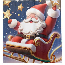 Der Weihnachtsmann mit seinem Schlitten unter den 