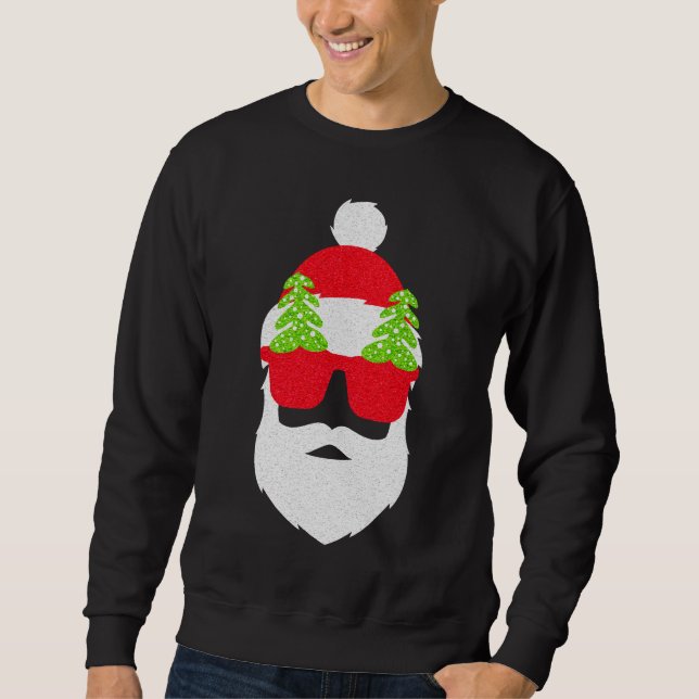 Der Weihnachtsmann mit Weihnachtsbrille Sweatshirt (Vorderseite)