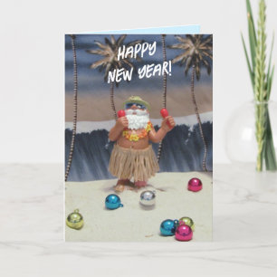 Der Weihnachtsmann nach dem Party Grußkarte Feiertagskarte
