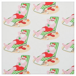 Der Weihnachtsmann nimmt einen Tag am Strand Stoff