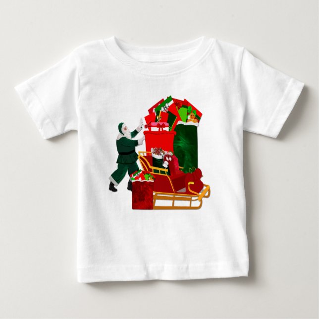 Der Weihnachtsmann packt seinen Schlitten-T - Shir Baby T-shirt (Vorderseite)