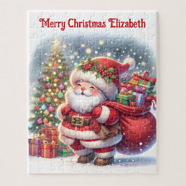 Der Weihnachtsmann personalisiert Kindergeschenk Puzzle