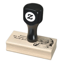 Der Weihnachtsmann raucht ein Pipe Nordpol Alaska Gummistempel