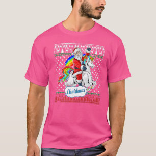 Der Weihnachtsmann reitet auf einem einsamen, häss T-Shirt
